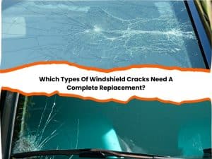 Heavily cracked windshield, illustrating types of cracks in windshield that often require a full replacement.