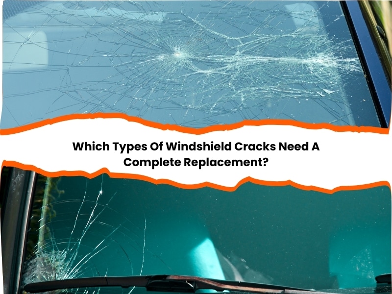 Heavily cracked windshield, illustrating types of cracks in windshield that often require a full replacement.